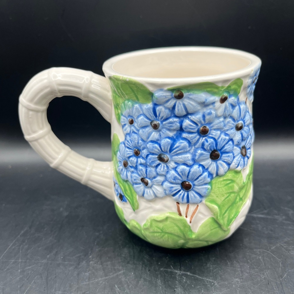 Vtg Hydrangea Mug Shafford Fleurs Du Jour Floral Cup Collectible 1988 14oz As Is